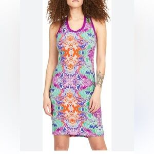 Puma Purple and Orange Mini Dress women S Performance Y2K beach vacation soft